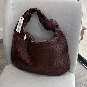 Urban Expressions Woven Hobo Bag in Dark Brown